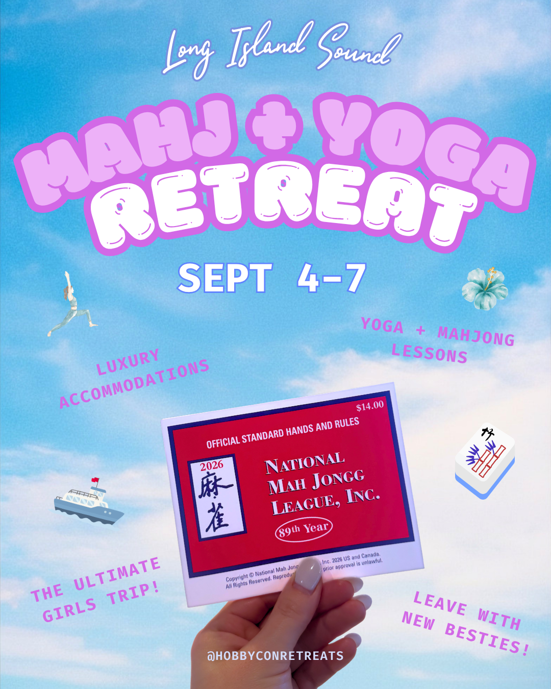 Mahjong + Yoga Retreat Flyer